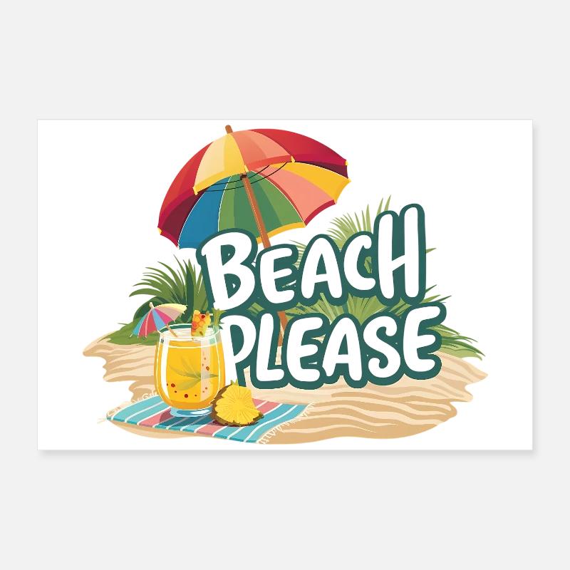 Strand bitte Poster 60x40 cm