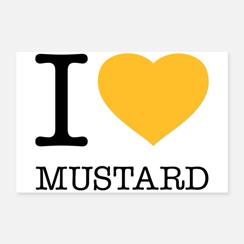 I LOVE MUSTARD Senf Wurst Poster 60x40 cm