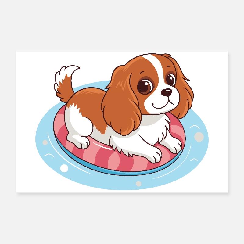 Sommerbojen-Schwimmerwelpe Poster 60x40 cm