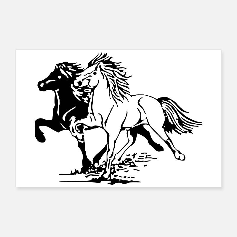 Wild Pferde Poster 60x40 cm