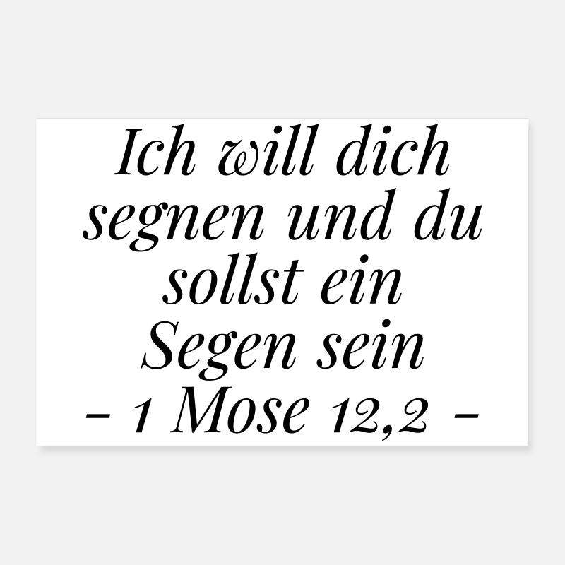 Segen sein: Christliches Geschenk 1 Mose 12,2 Poster 60x40 cm