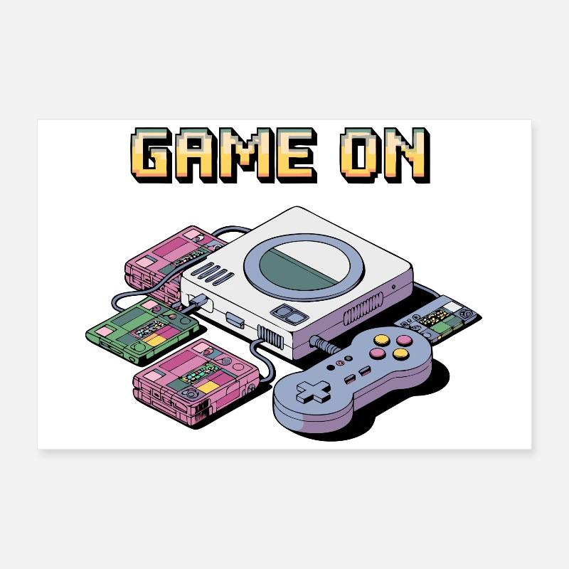 Conception de console de jeu rétro Poster 60 x 40 cm