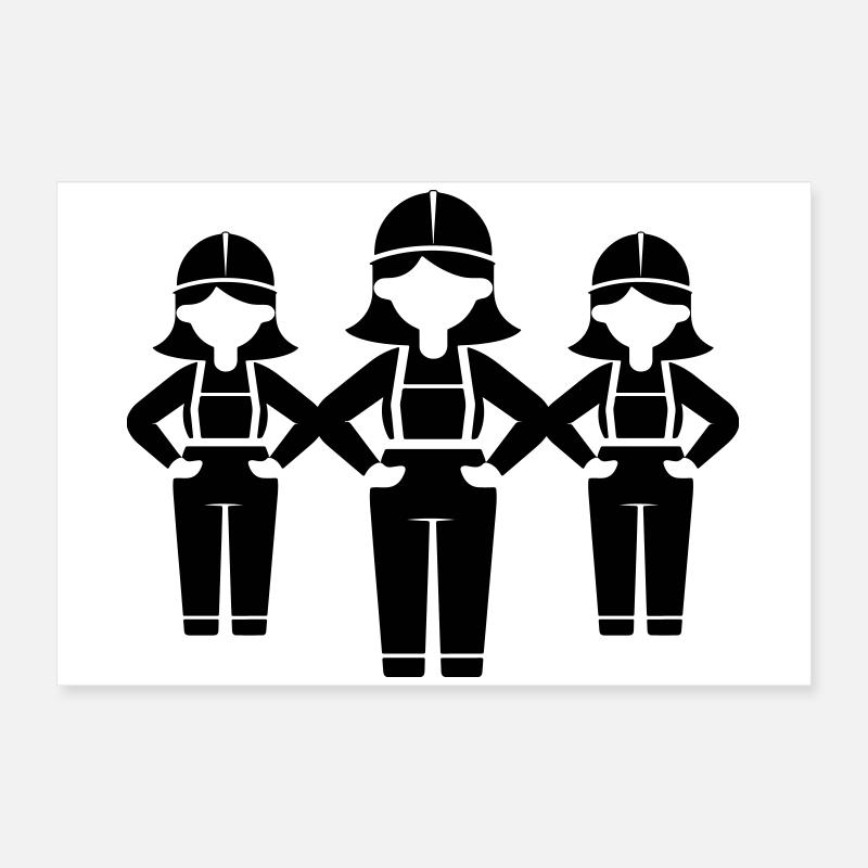 Construction Worker Team Woman Poster 24" x 16" (60x40 cm)