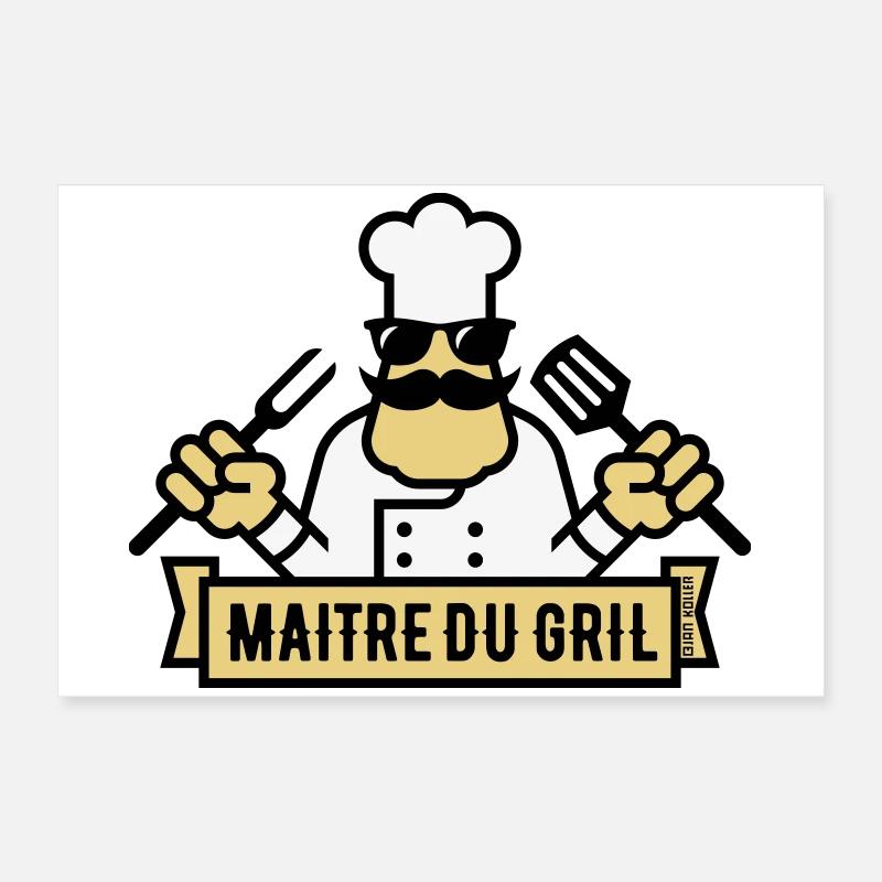 Grill Master (Grill / BBQ / BBQ / 3C) Poster 60x40 cm