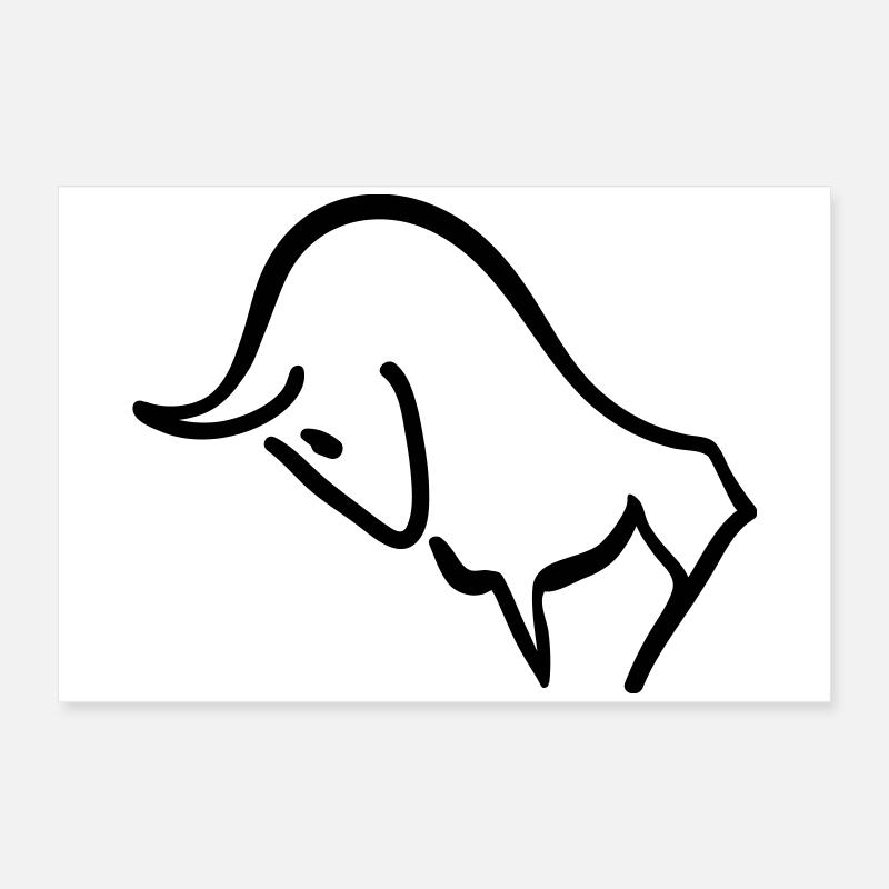 charging bull Poster 24" x 16" (60x40 cm)