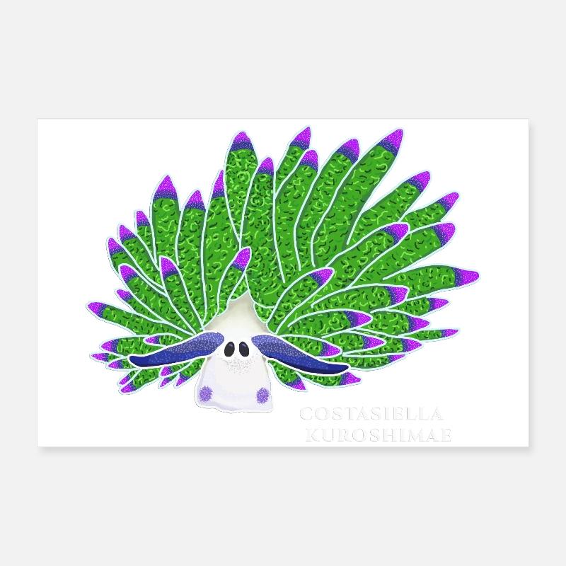 Escargot De Mouton Feuille, Dessin Poster 60 x 40 cm