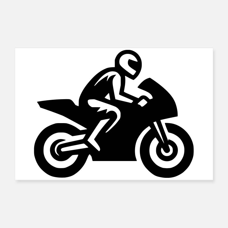Racing Motorcycle Motorcyclist Motorcycle Racing Machine Poster 24" x 16" (60x40 cm)