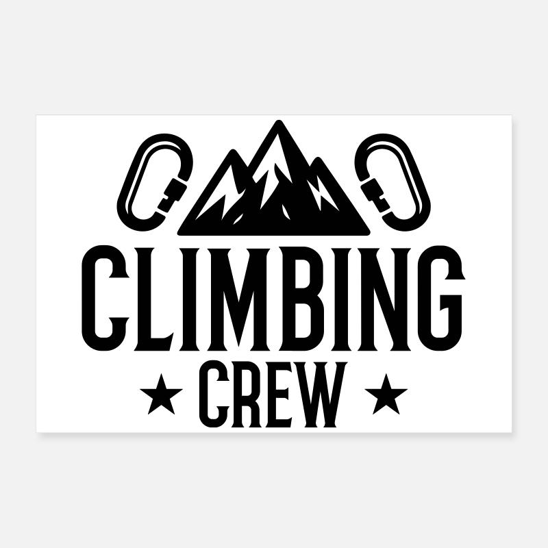 Climbing Crew Berge Karabiner Poster 60x40 cm