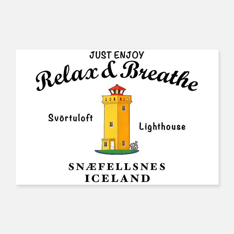 Phare d’Islande Svörtuloft, Relax Poster 60 x 40 cm