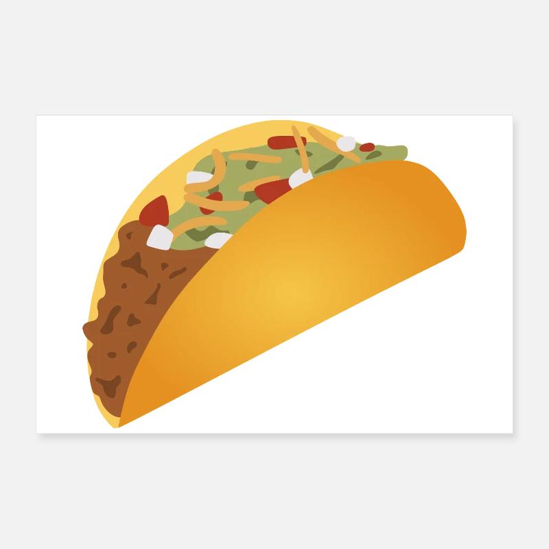 Vibrant Taco Pattern Print - Poster 24" x 16" (60x40 cm) - white
