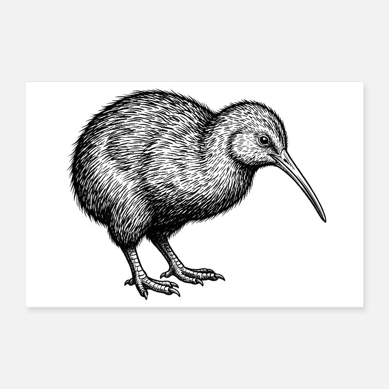 Kiwi Oiseau Poster 60 x 40 cm