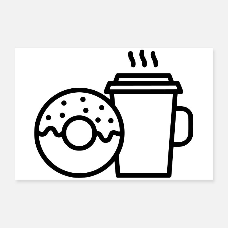Donut and Coffee Mug Poster 24" x 16" (60x40 cm)
