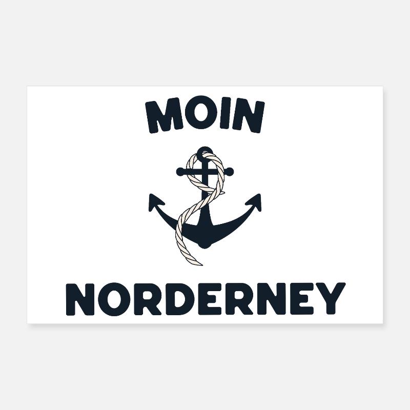 Moin Norderney – Conception d’ancres maritimes Poster 60 x 40 cm