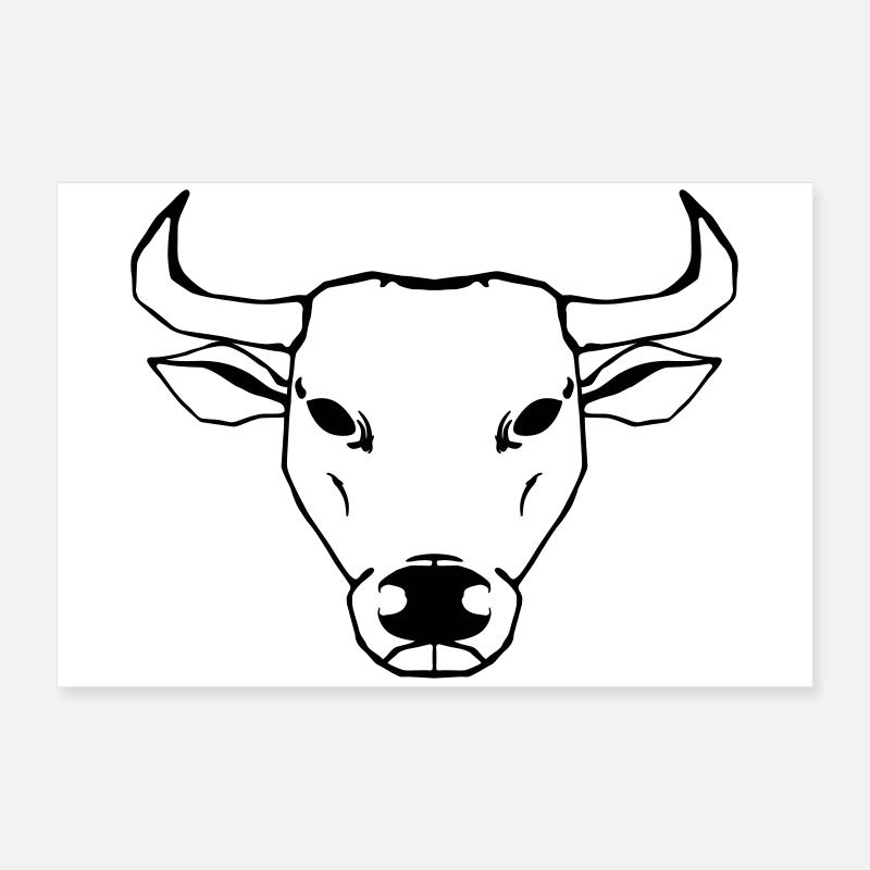 Ox Illustration Poster 24" x 16" (60x40 cm)
