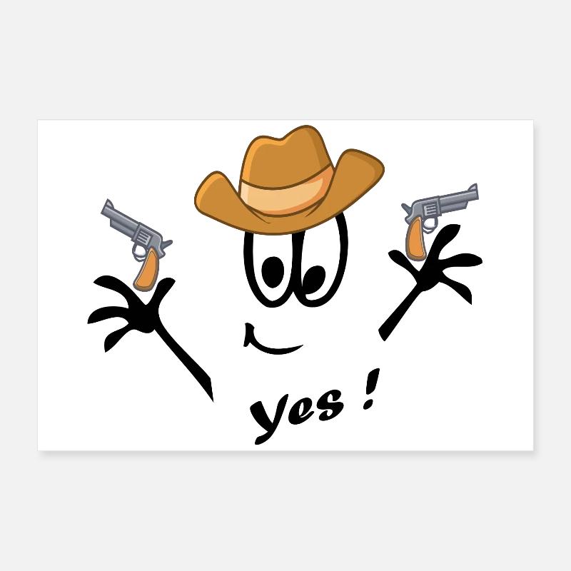 Cowboy, Karneval, Comic Poster 60x40 cm