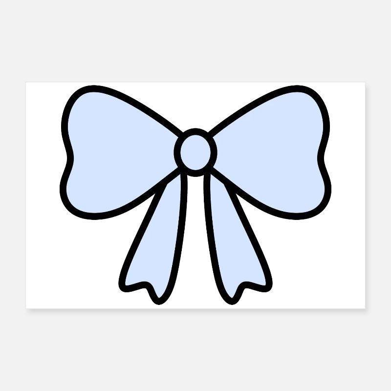 Delicate Light Blue Bow Design Poster 24" x 16" (60x40 cm)