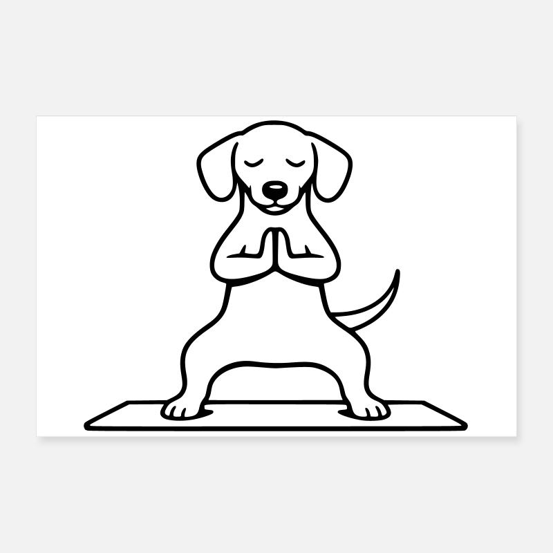 Méditation de la posture du chien et de l’équitation Poster 60 x 40 cm