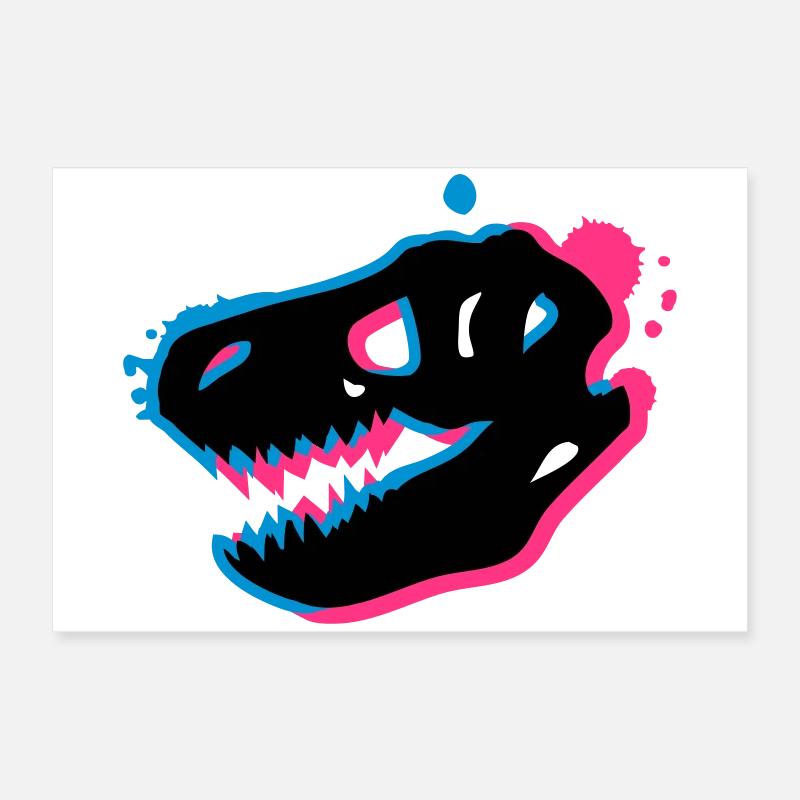 T Rex Skull 3-D Poster 24" x 16" (60x40 cm)