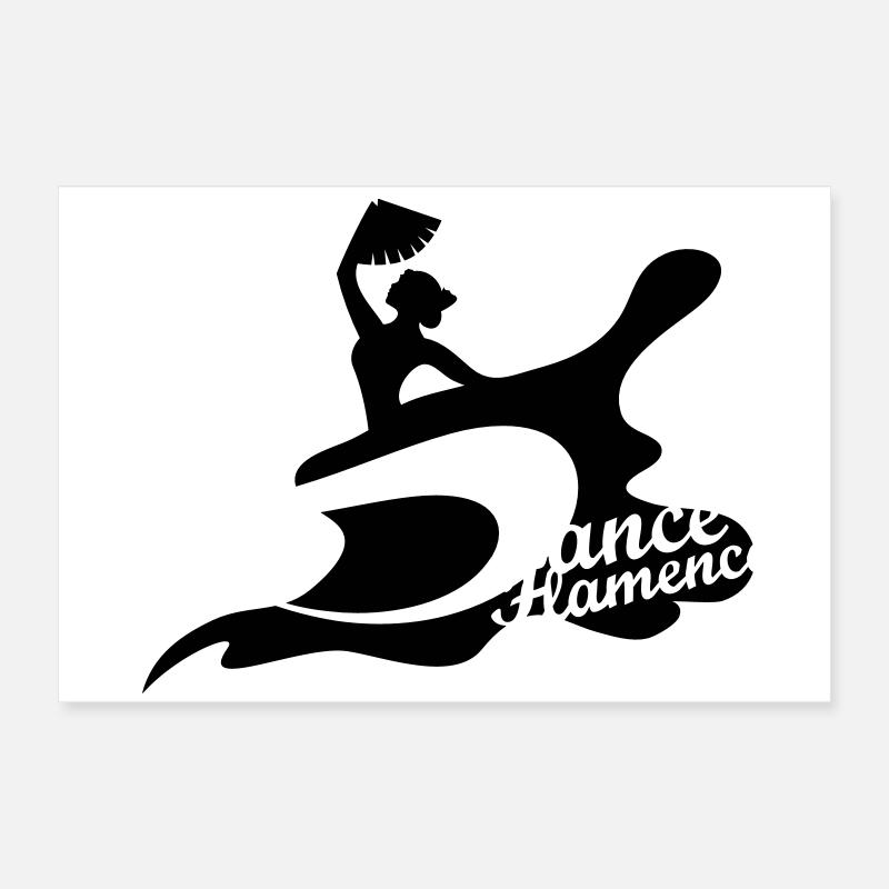 A flamenco dancer with fan Poster 24" x 16" (60x40 cm)