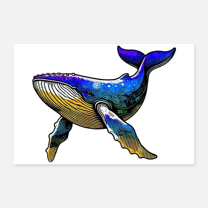 Whale Poster 24" x 16" (60x40 cm)