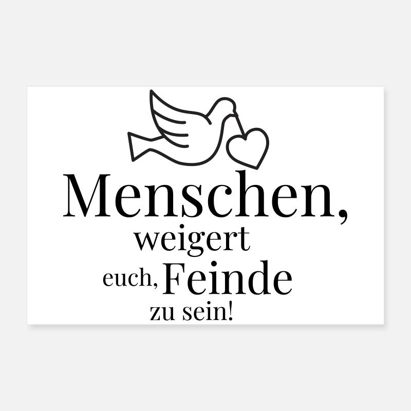 Menschen, weigert euch, Feinde zu sein! Poster 60x40 cm