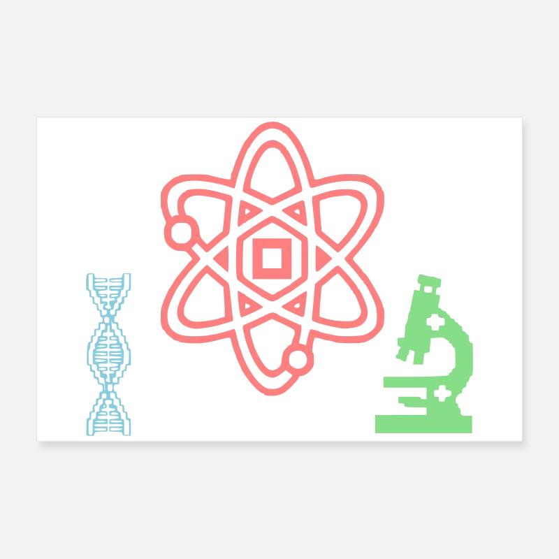 Wissenschaft Set Atom DNA Poster 60x40 cm