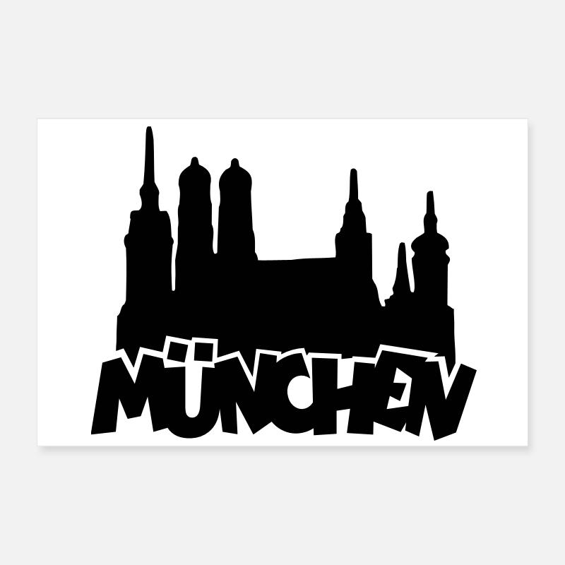 München Skyline Poster 60x40 cm