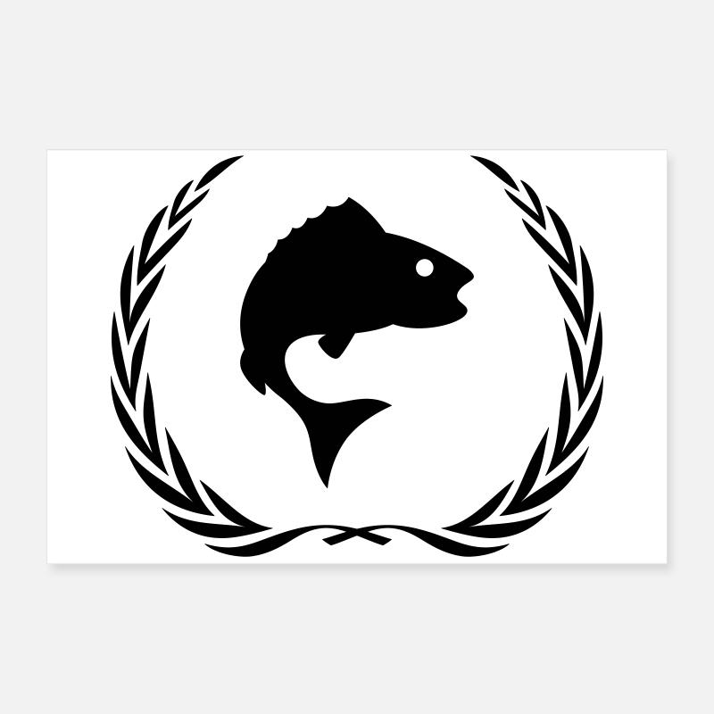 Fisch Symbol Kranz Poster 60x40 cm