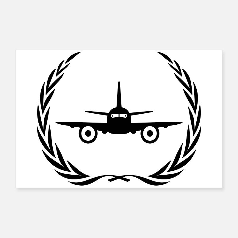 Couronne de symbole d’avion Poster 60 x 40 cm