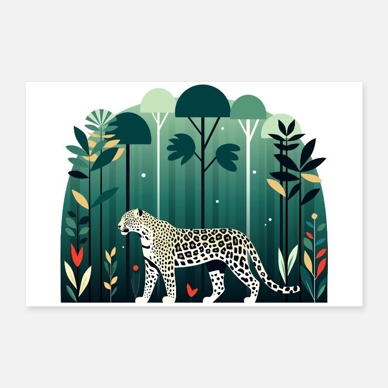 Léopard dans la jungle Poster 60 x 40 cm