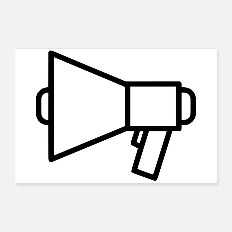 Megafon Lautsprecher Protest Poster 60x40 cm