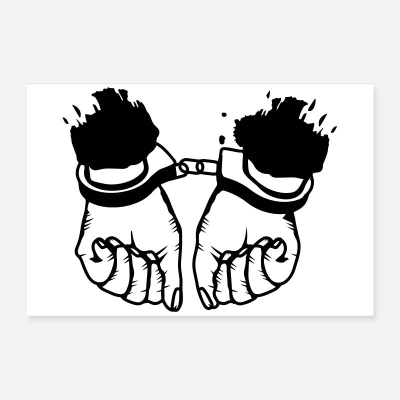 Hände und Handschellen Poster 60x40 cm
