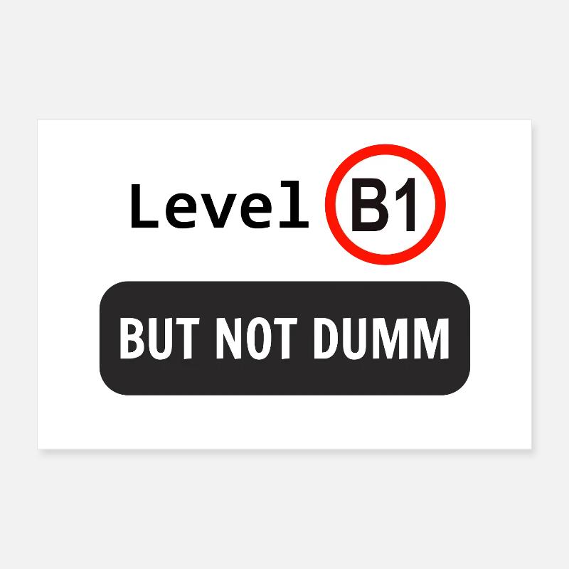 Level B1, but not dumm Poster 60x40 cm