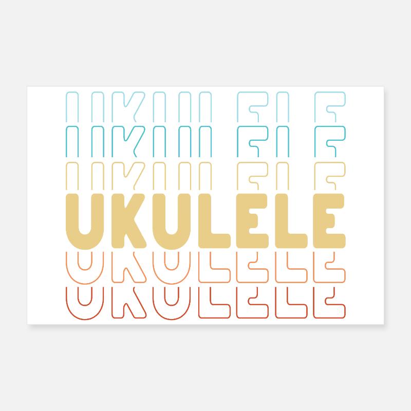 Ukulele typography Poster 24" x 16" (60x40 cm)