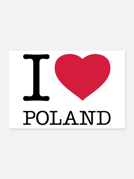 I LOVE POLAND Polen Polska - Poster 24" x 16" (60x40 cm) - white - Front