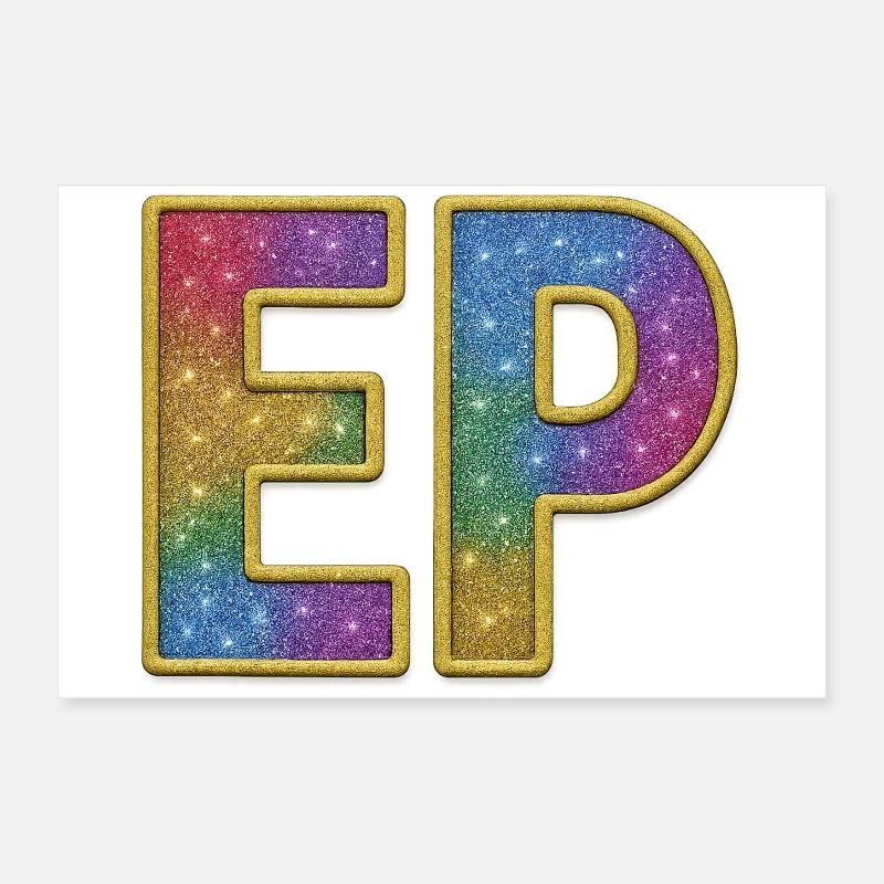EP | Lettrage initial Galactic Glitter Poster 60 x 40 cm