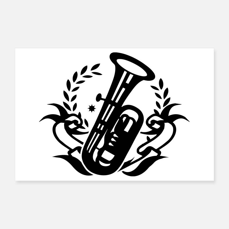 Tuba wind instrument for marching band Poster 24" x 16" (60x40 cm)