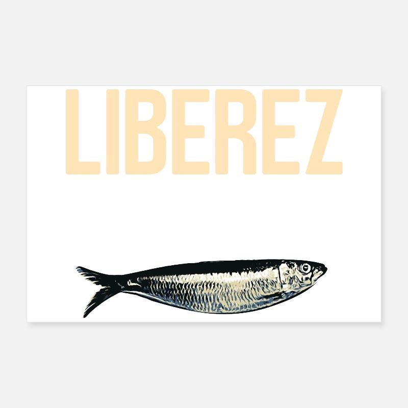 Liberez les sardines Poster 60 x 40 cm