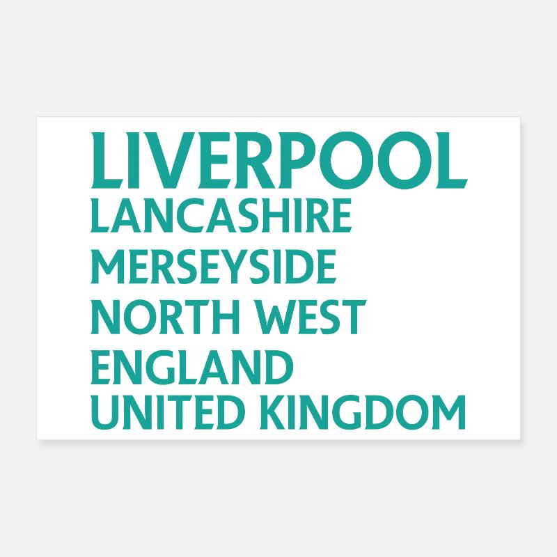 Liverpool – Angleterre Conception des paroles Poster 60 x 40 cm
