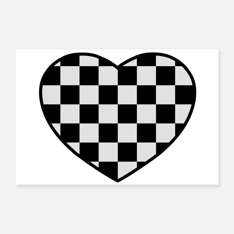 Schach herz Poster 60x40 cm