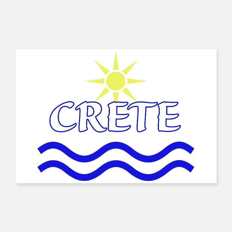 Conception de logo Soleil et mer Crète Poster 60 x 40 cm