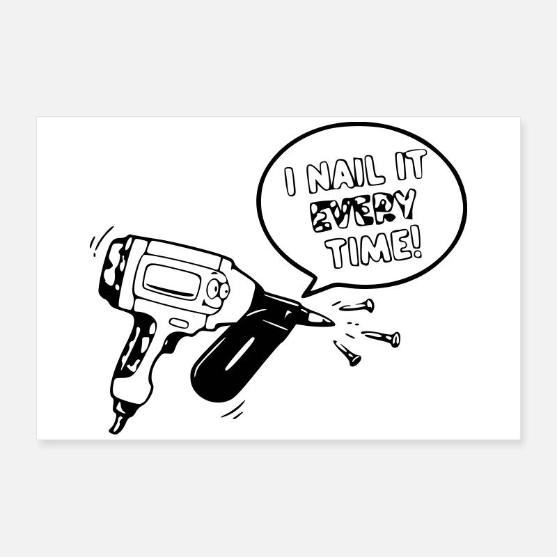 Humorous toy design with nail tool Poster 24" x 16" (60x40 cm)