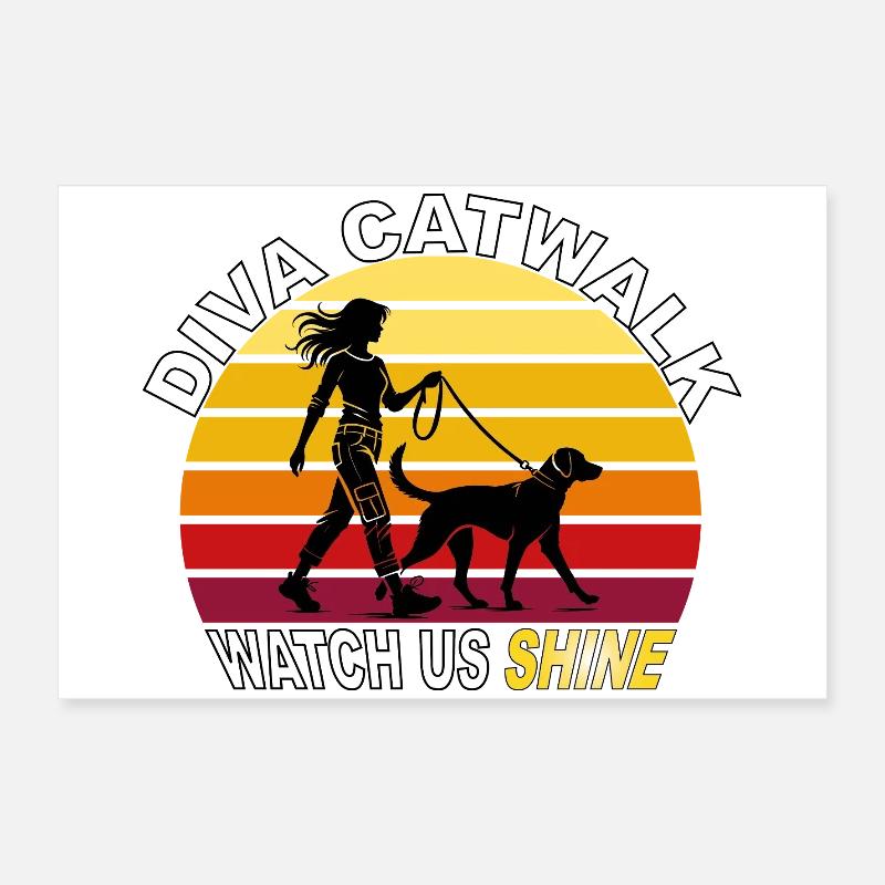 Diva Catwalk - Watch Us Shine Retro Poster 60x40 cm