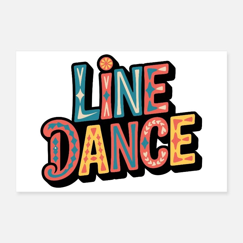 Lettrage de la danse en ligne : explosion de couleurs Poster 60 x 40 cm