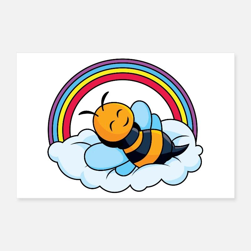 Abeille endormie sur un nuage Poster 60 x 40 cm