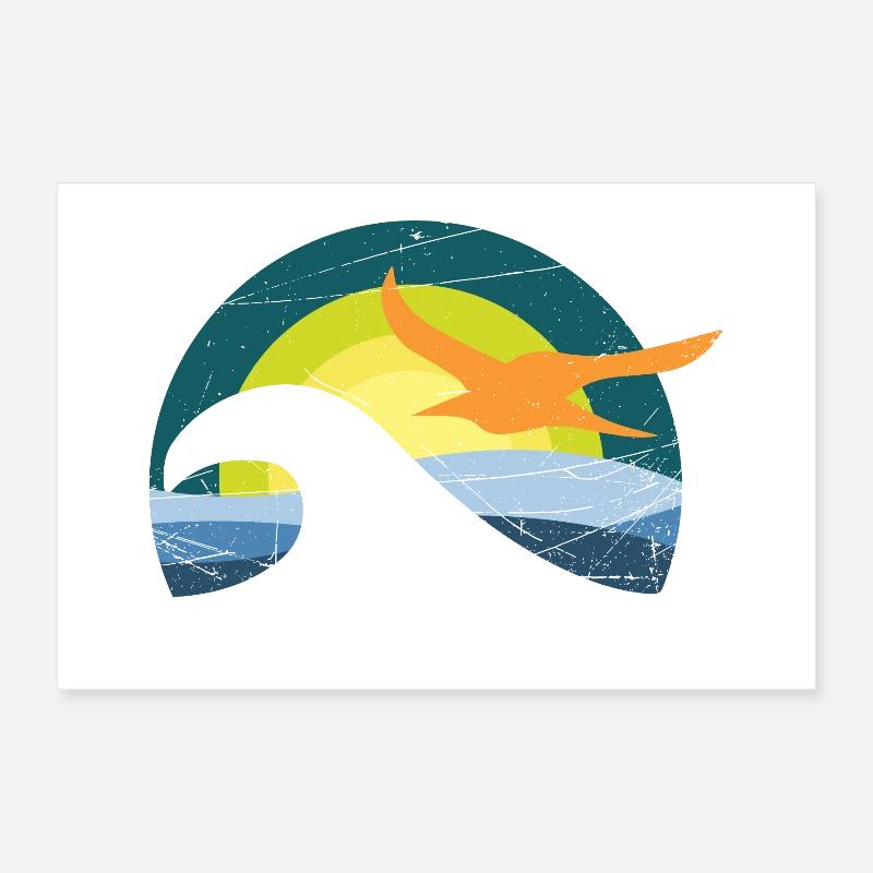 Möwe am Meer Poster 60x40 cm