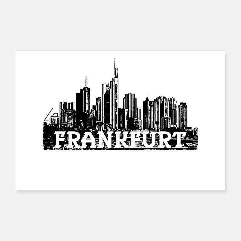 Frankfurt Skyline - Design Poster 24" x 16" (60x40 cm)