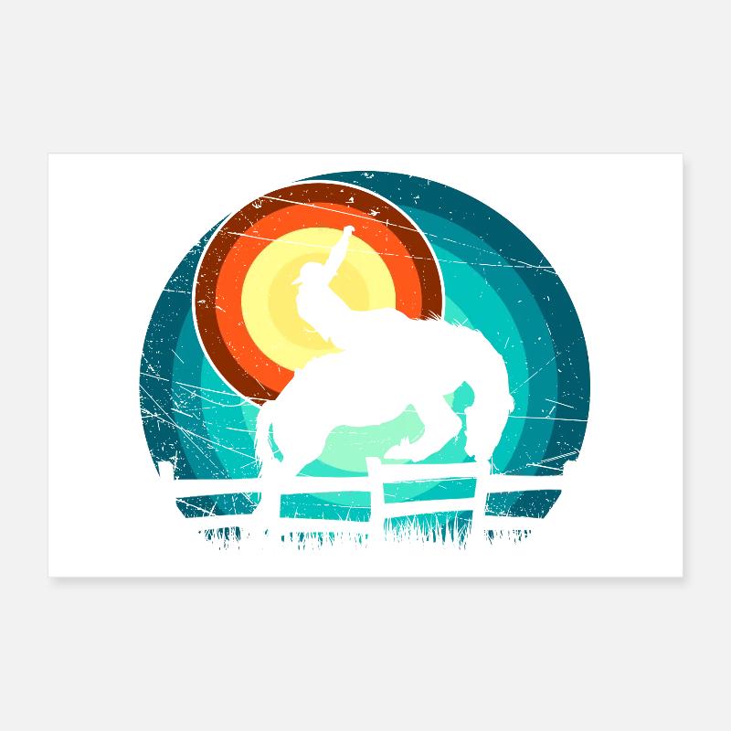 Cowboy à la conception du rodéo Poster 60 x 40 cm