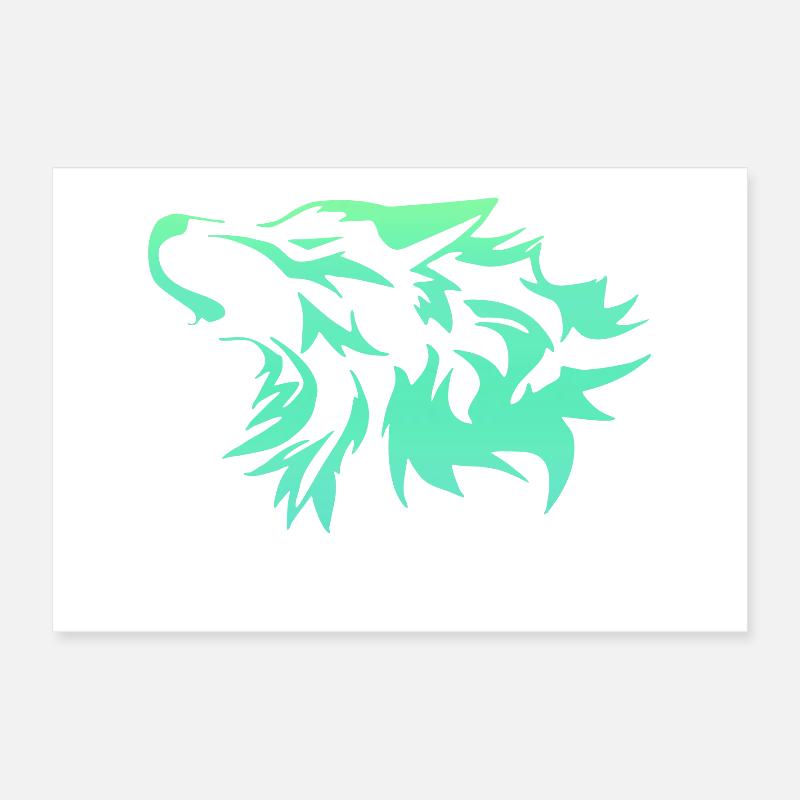 Loup vert vif Poster 60 x 40 cm