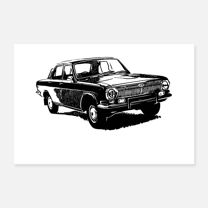 Volga GAZ 24 Poster 24" x 16" (60x40 cm)